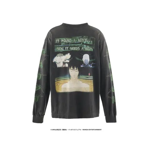 Black GHOST IN THE SHELL x SAINT Mxxxxxx Long Sleeve T-shirt