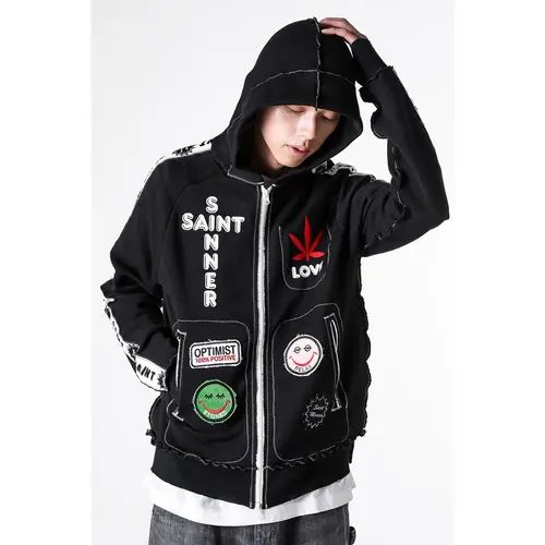 Black SAINT Mxxxxxx x A LOVE MOVEMENT Knit Zip-up Hoodie