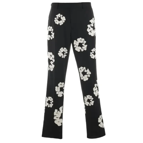 Black SAINT Mxxxxxx x DENIM TEARS Cotton Wreath Slacks