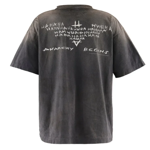 Our Black SAINT Mxxxxxx × The Dark Knight Anarchy Begins Tee channels raw energy and bold style. Its classic crew neck keeps the fit easy and relaxed. Buy Now!