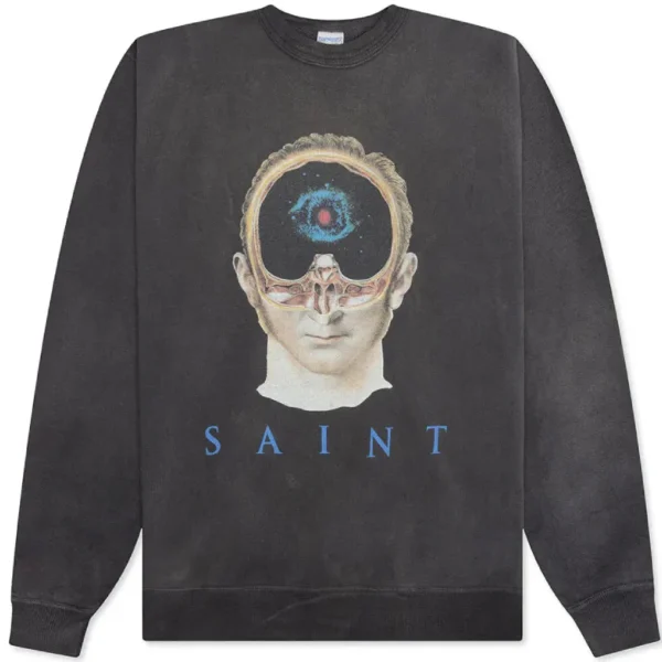 Black Saint Michael Face Crewneck Sweater