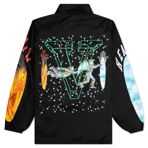 Black Vlone X Saint Michael Skull Coach Jacket