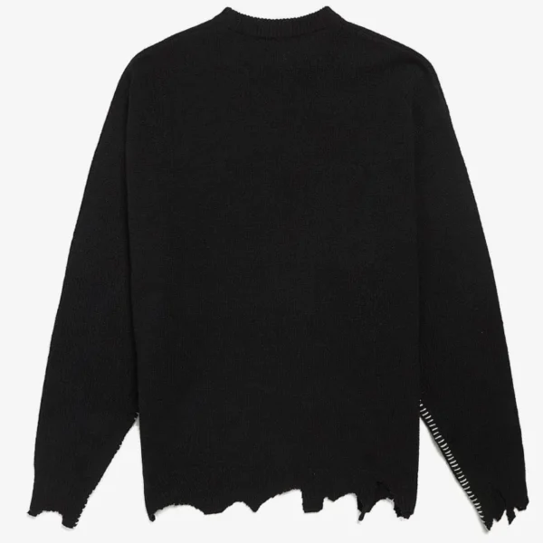 Black Saint Mxxxxxx SIN Embroidered Wool Sweater