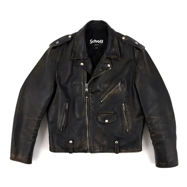 Black Saint Mxxxxxx x Schott x Dickies Biker Zip-Up Leather Jacket