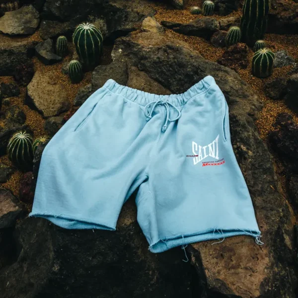 Blue Saint Michael Ribon Saint Sweat Shorts